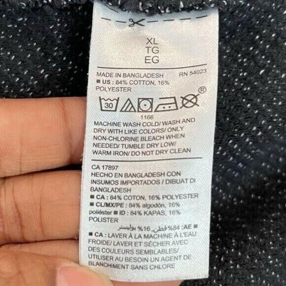 Mens Old Navy Black Heather knit Sweater XL Long Sleeves Crewneck - Picture 10 of 13